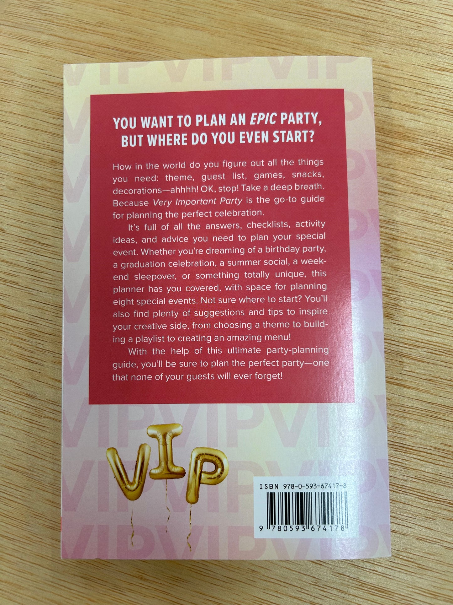 Very important Party- Ultimate planning guide paper back book