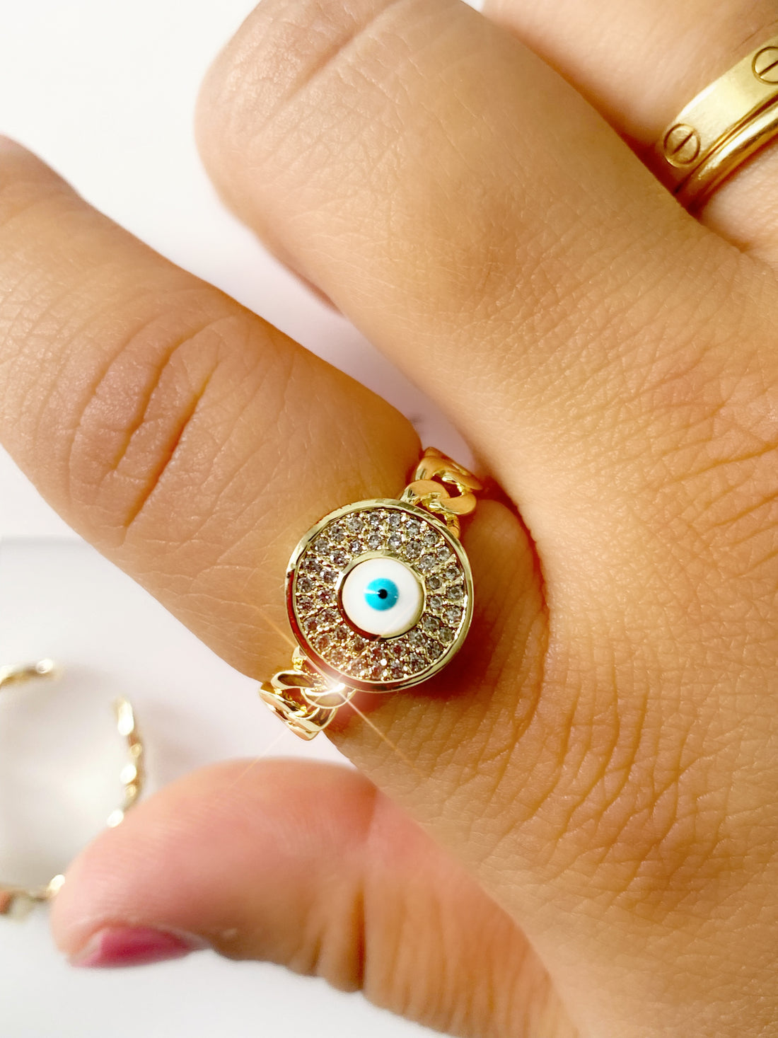 evil eye circular ring