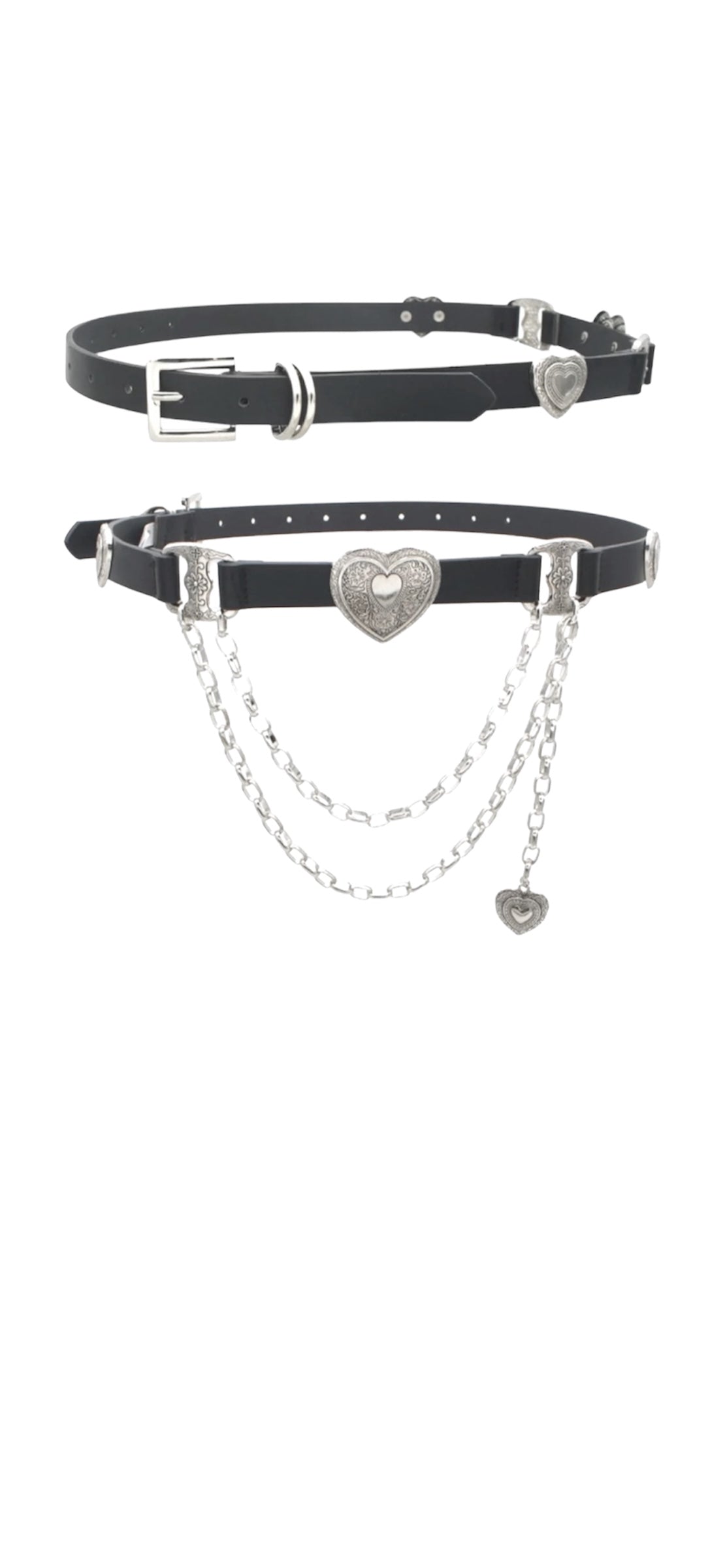 Heart concho chain belt