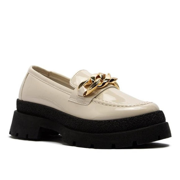 Golden Patent Platform loafers