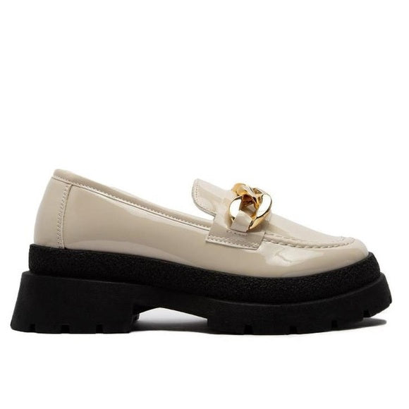 Golden Patent Platform loafers