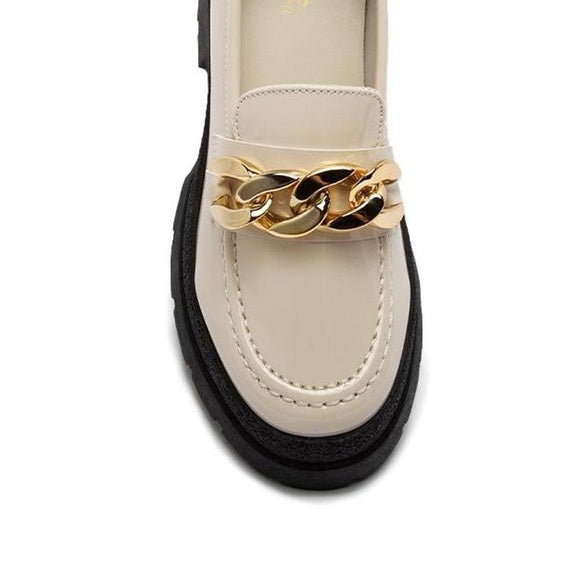 Golden Patent Platform loafers