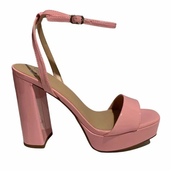 Pink patent heels