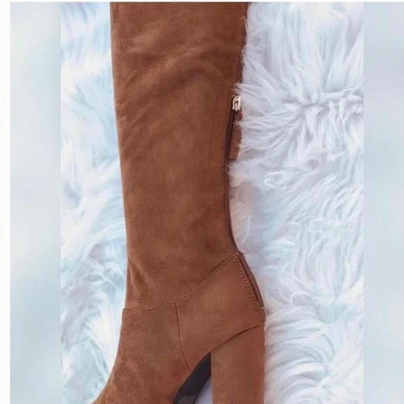 Suede brown over the knee boots