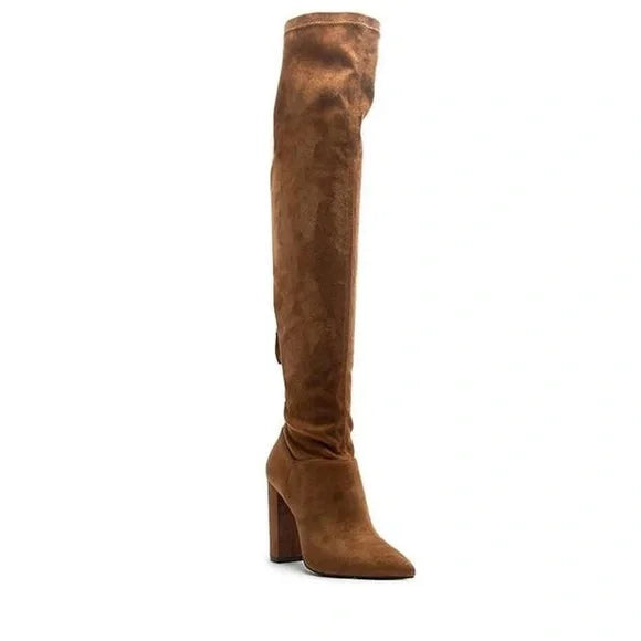 Suede brown over the knee boots