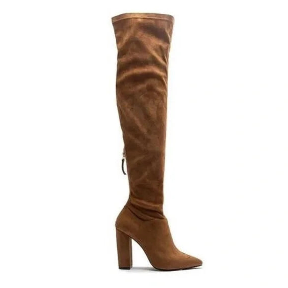 Suede brown over the knee boots