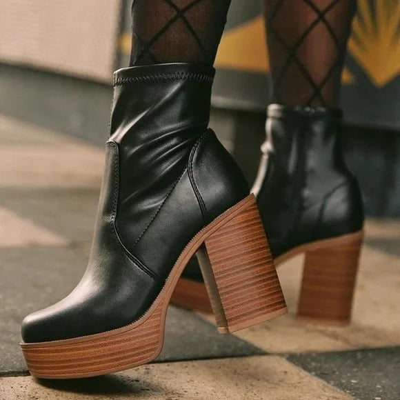 Wooden platform boots