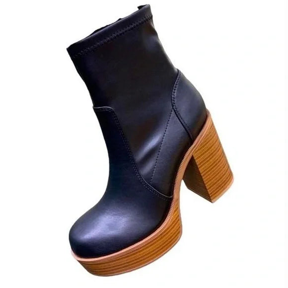 Wooden platform boots