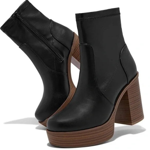 Wooden platform boots