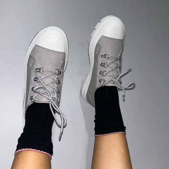 Grey canvas sneakers