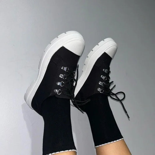 Black canvas sneakers