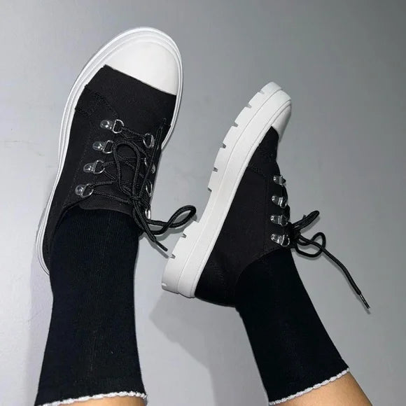 Black canvas sneakers