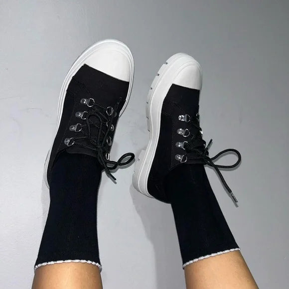 Black canvas sneakers