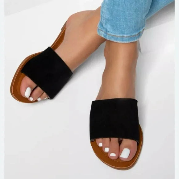 Black Slide Sandals