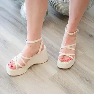 Strappy Platform Sandal White