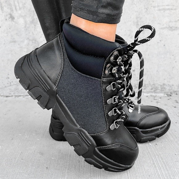 Black hiker boots