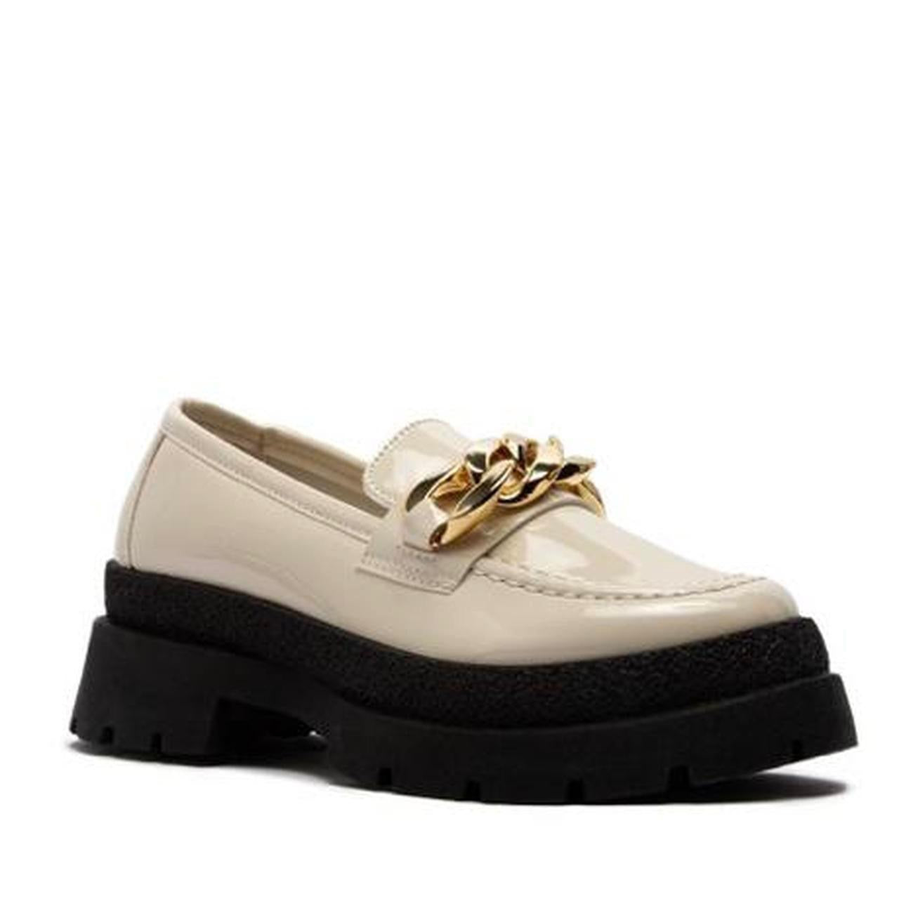 Golden Patent Platform loafers