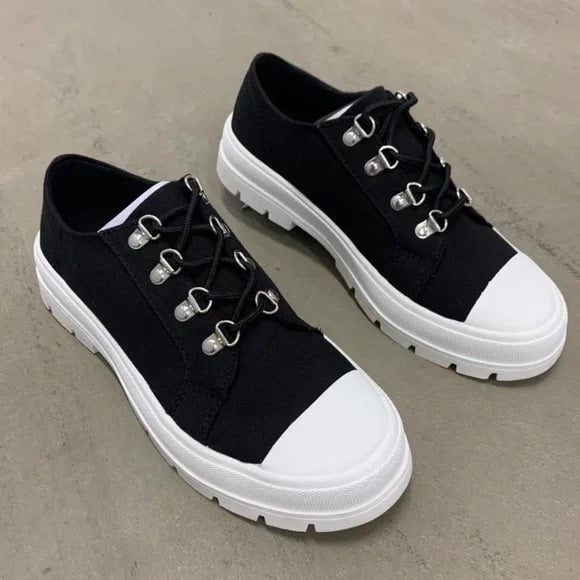 Black canvas sneakers