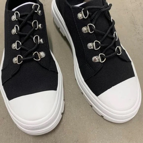 Black canvas sneakers